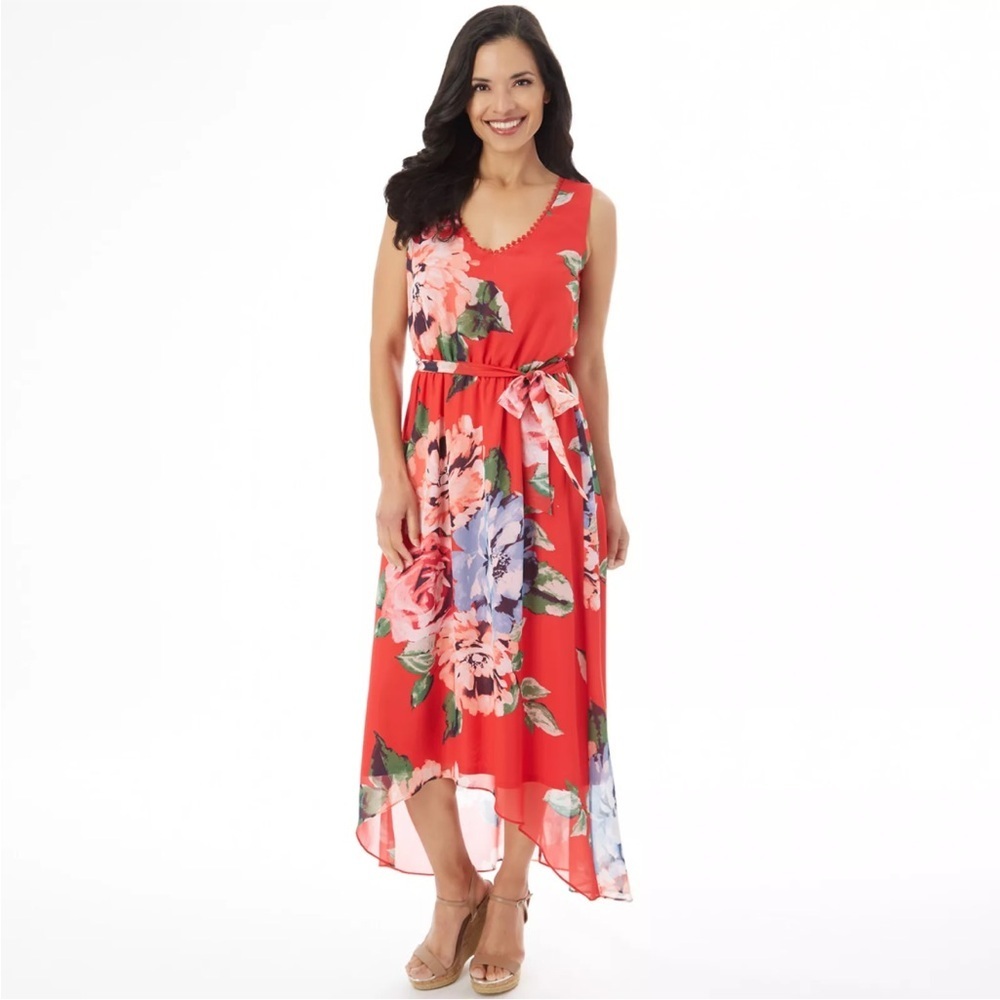 🆕 Apt. 9 Smocked High-Low Maxi Floral Dress Medium